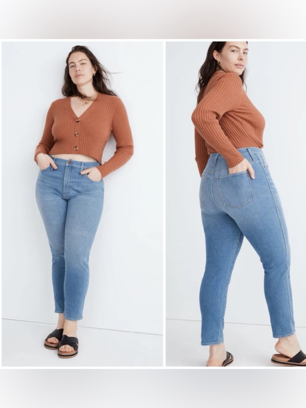 Madewell Women's Plus Stovepipe Jeans Euclid Wash Medium Wash Blue Sz 28W NWT